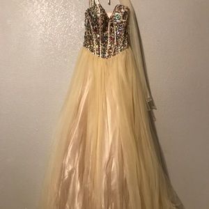 Quinceañera Corset jewel strapless dress